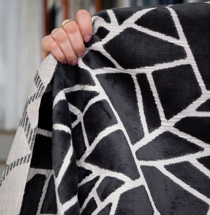 Close-up of black and white fabric